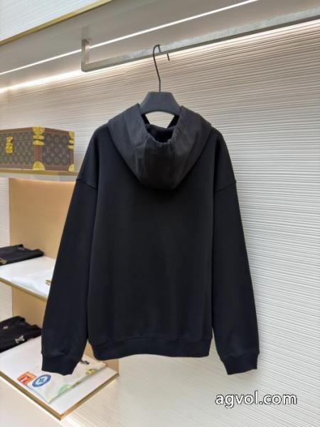 VERSACEピュアカラーキャップアルファベット刺繍長袖パーカー 3